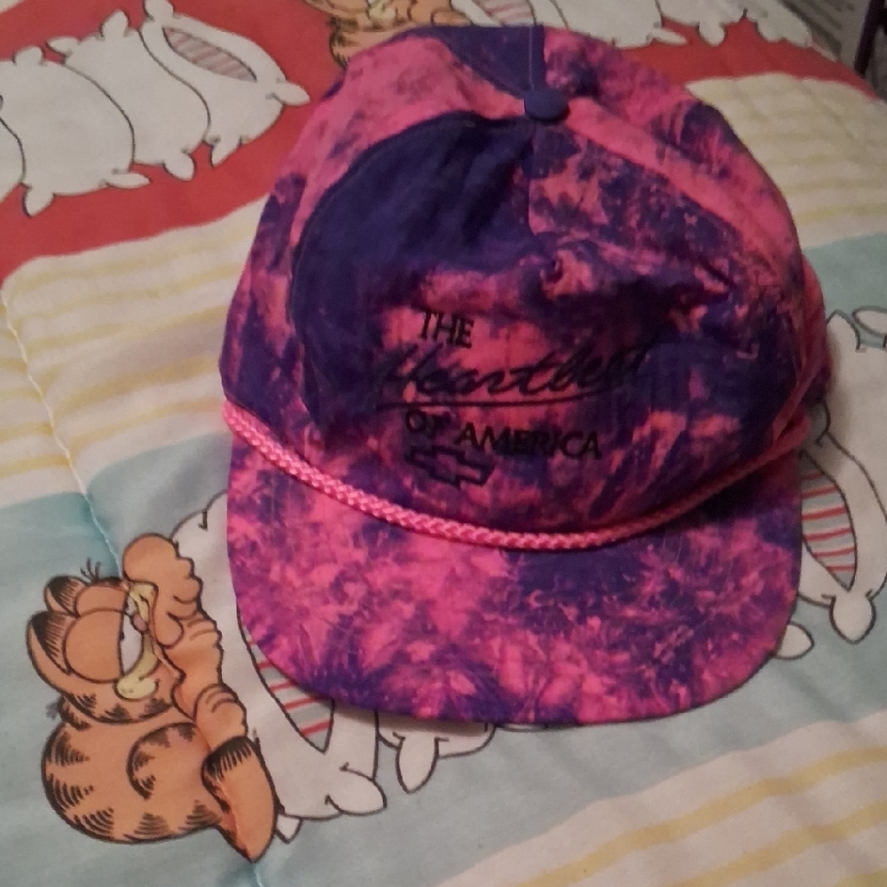 Fun,Vintage 90's,Chevrolet "Heartbeat of America",Tie-Dye,Pink & Purple Cap💜🩷